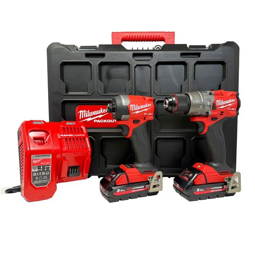 M18 Combi + Impact Twin Pack - 2x3.0Ah + PACKOUT