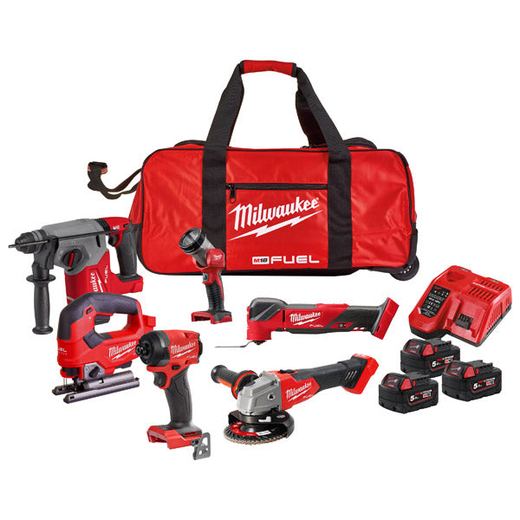 M18 FUEL 6-Piece Power Tool Kit - 3x5.0Ah