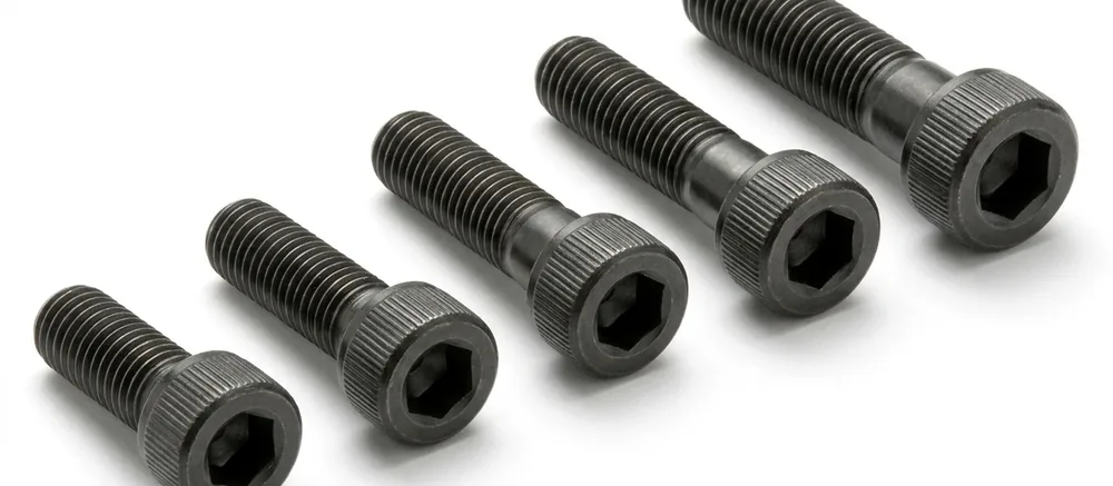 Hexagon socket head cap screws stood on end, socket drive uppermost